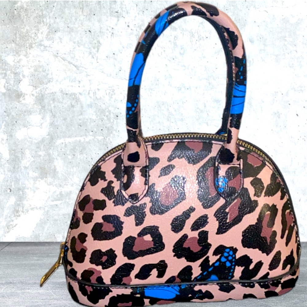 Mini Multicolored Leopard Print Handbag